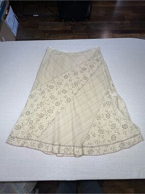 Tiny - Patchwork Floral & Stripe A-Line Skirt - Size Medium Petite